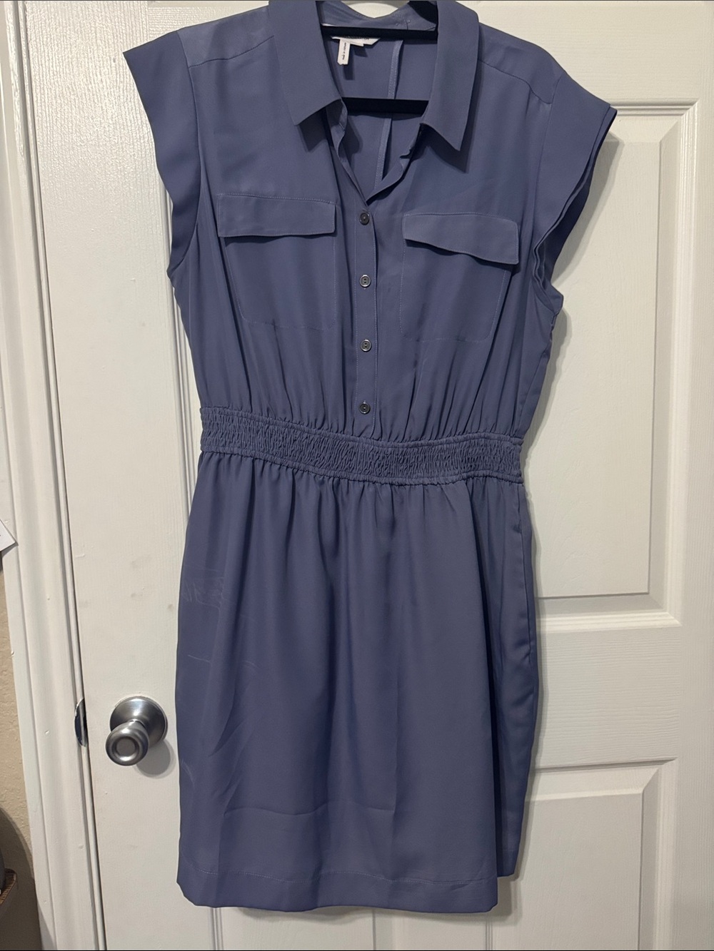 Cap-Sleeve Shirt Dress